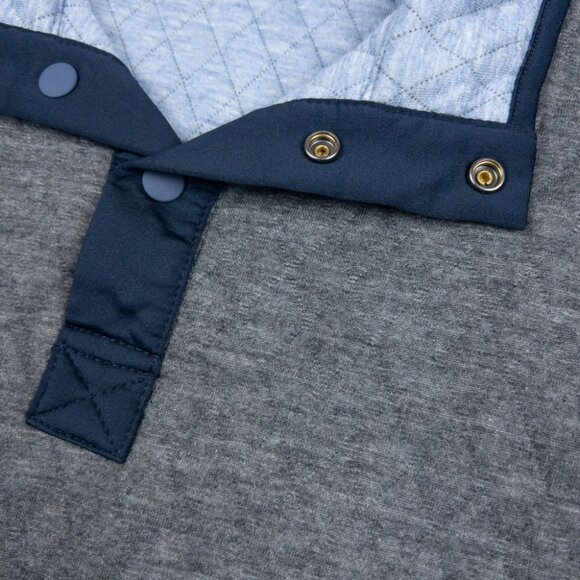 Marine Layer Corbet Pullover Men's Medium Reversible Quilted Snap Blue Gray - Picture 6 of 16